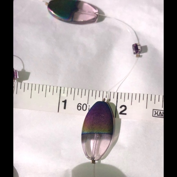 Hand Crafted Lavender Pink Rainbow Glass Illusion Necklace - Picture 11 of 12